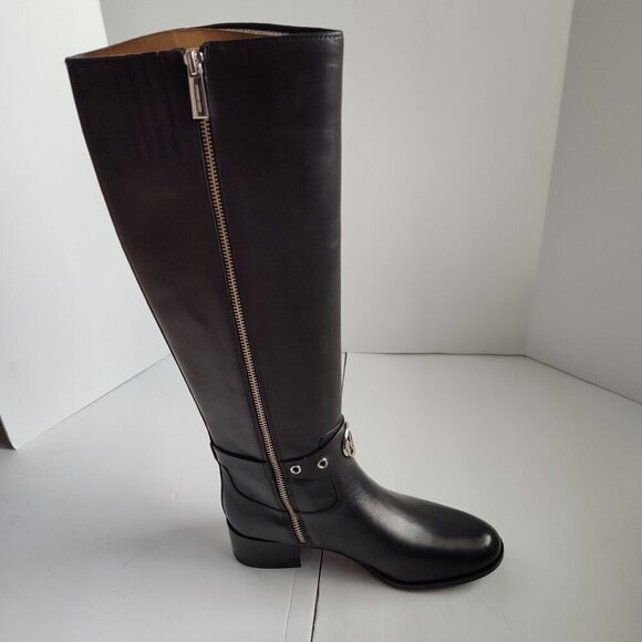 Ladies SZ 7M Michael Michael Kors Black Leather Riding Boots NWOT - Picture 5 of 8